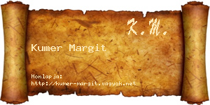 Kumer Margit névjegykártya